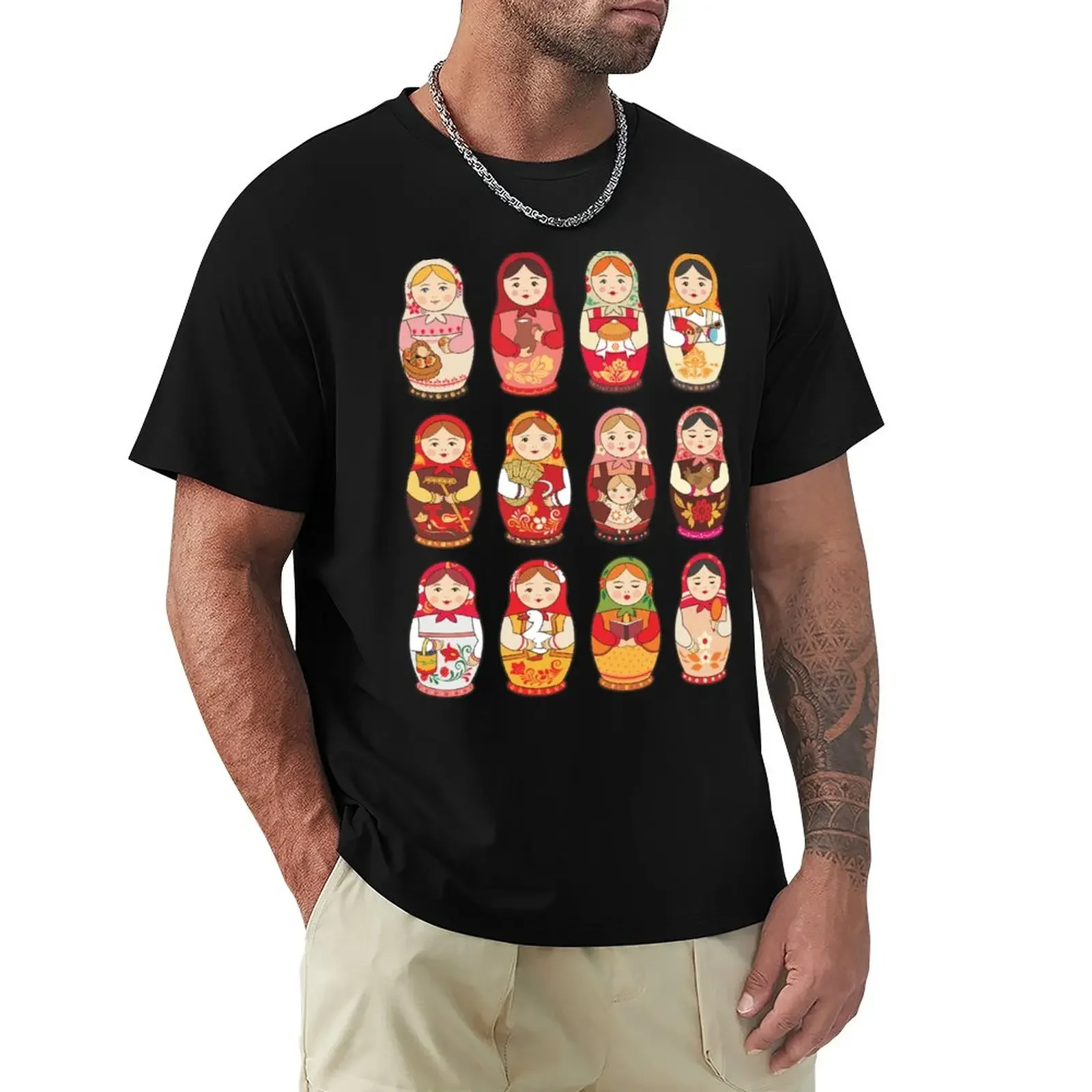 

Assorted Matryoshka Nesting Dolls Set T-Shirt hippie clothes tees t shirt men