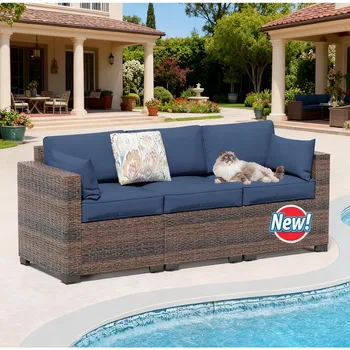 High-Back PE Wicker Patio Sofa 1