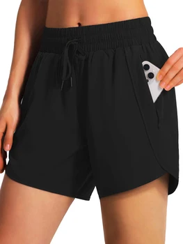 New women's casual sportswear sports running shorts quick-drying lightweight fitness shorts with zipper sports shorts 1