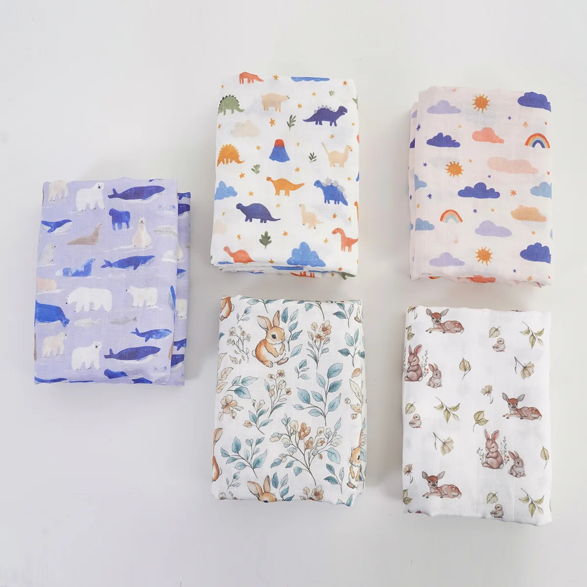 1PC 프리미어 품질 대나무 면화  모슬린 담요 부드러운  랩  목욕 타올 유모차 커버 120x110cm
