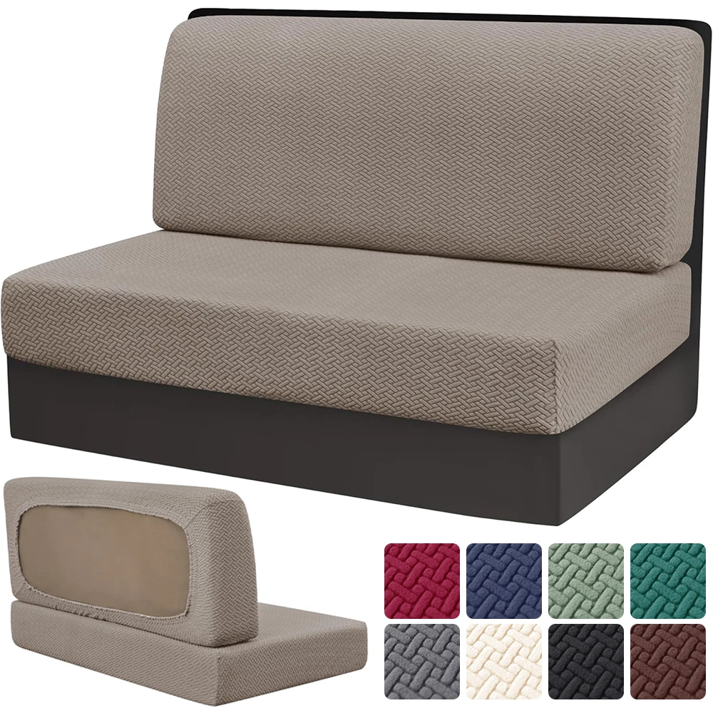 2pcs/set Jacquard Elastic RV Sofa Covers Stretch Fit Anti-Slip Universal Chair Covers For Motorhomes Easy Clean Solid Colors chair cover,sofa cover,furniture cover