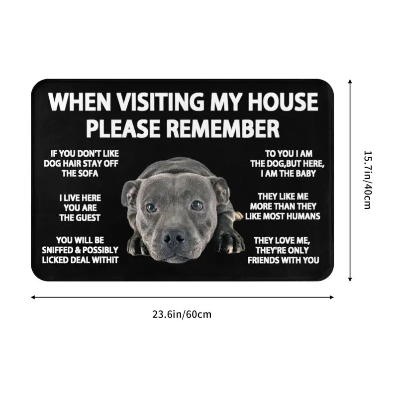 Staffordshire Bull Terrier Doormat Non-Slip Kitchen Bath Mat Bedroom Balcony Floor Door Entrance Carpet Rug floor mat non slip mat door mat fun doormat carpet mat
