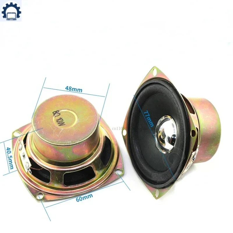 ZJ- 2개 3인치 77MM 풀 프리퀀시 스피커 4 8옴 10W 오디오 사운드 앰프 스피커 16코어 홈 시어터 라우드스피커