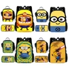 Child School Cartoon Funny For M-Minionss Backpack with Lunch Bags ,Pencil Bags ,School Bags for Boys Girls Best Gift