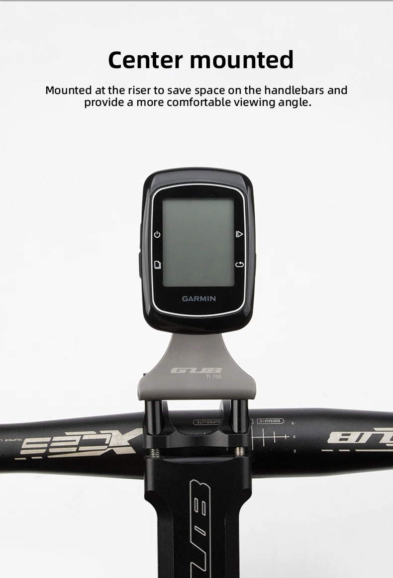 GUB Fahrradstütze aus Titanlegierung, ultraleichter Fahrrad-GPS-Ständer, langlebige Fahrrad-Verlängerungshalterung, geeignet für Bryton Garmin Wahoo – Detail 5