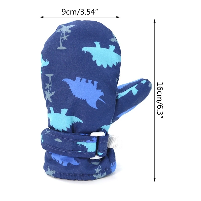 Kids Ski Gloves Cartoon Dinosaur Mittens Non slip and Windproof Quick Drying Winter Outdoor Gloves for 2-5T Boys Girls
