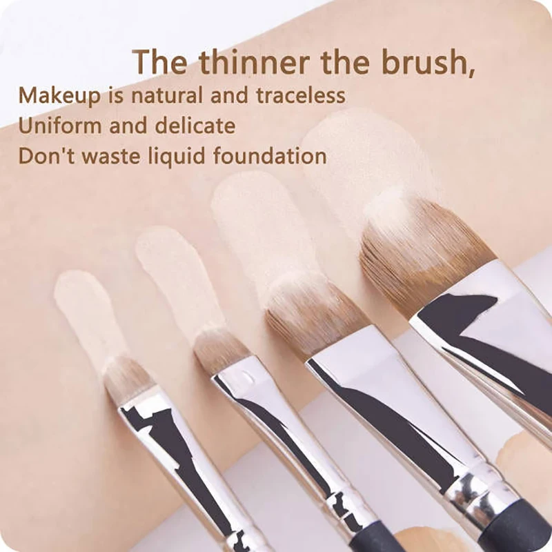 Flat Round Ultra-thin Foundation Concealer Makeup Brush Professional Contour Liquid Cream Concealer Make-up Tool 4 Types Sizes 4