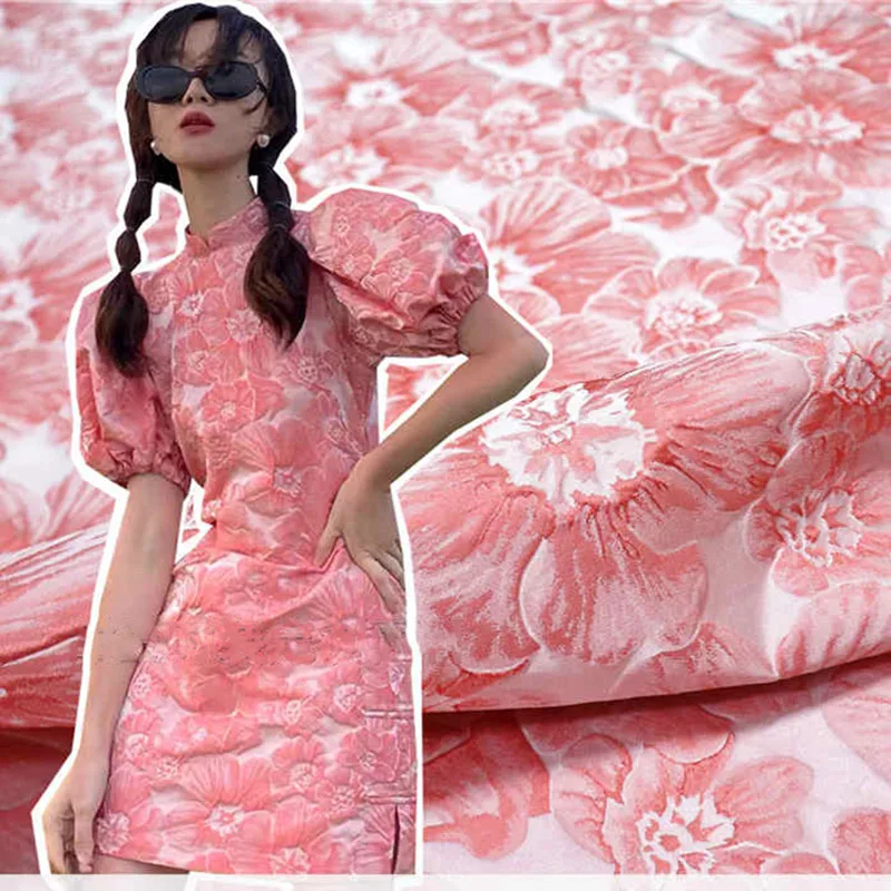 

Новое Элегантное трехмерное жаккардовое платье с цветочным узором, окрашенное в пряжку, модное трикотажное платье из темной парчовой ткани Div