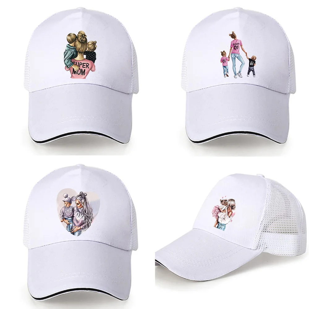 

Breathable Mesh Caps Hip Hop Baseball Hats Sun Caps Adjustable UV Protection Snapback Hats for Women Men Trucker Cap Mom Pattern