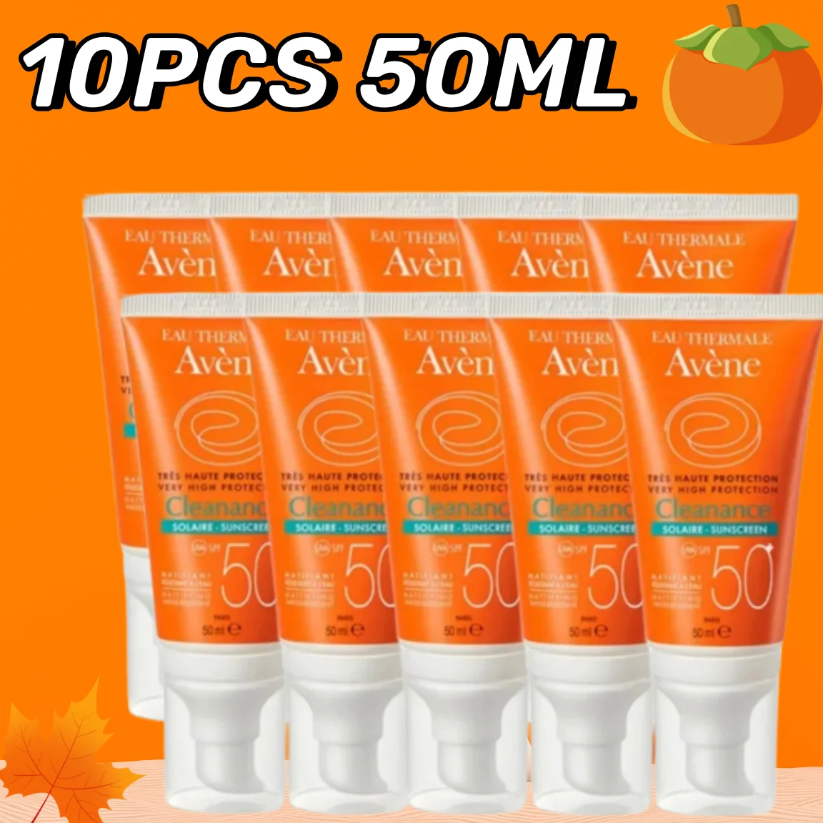 

10PCS Original Avene Face Suncreen Refreshing Double Care Oil Acne Control Sunscreen SPF50+PA++ for Oily Sensitive Skin 50ml