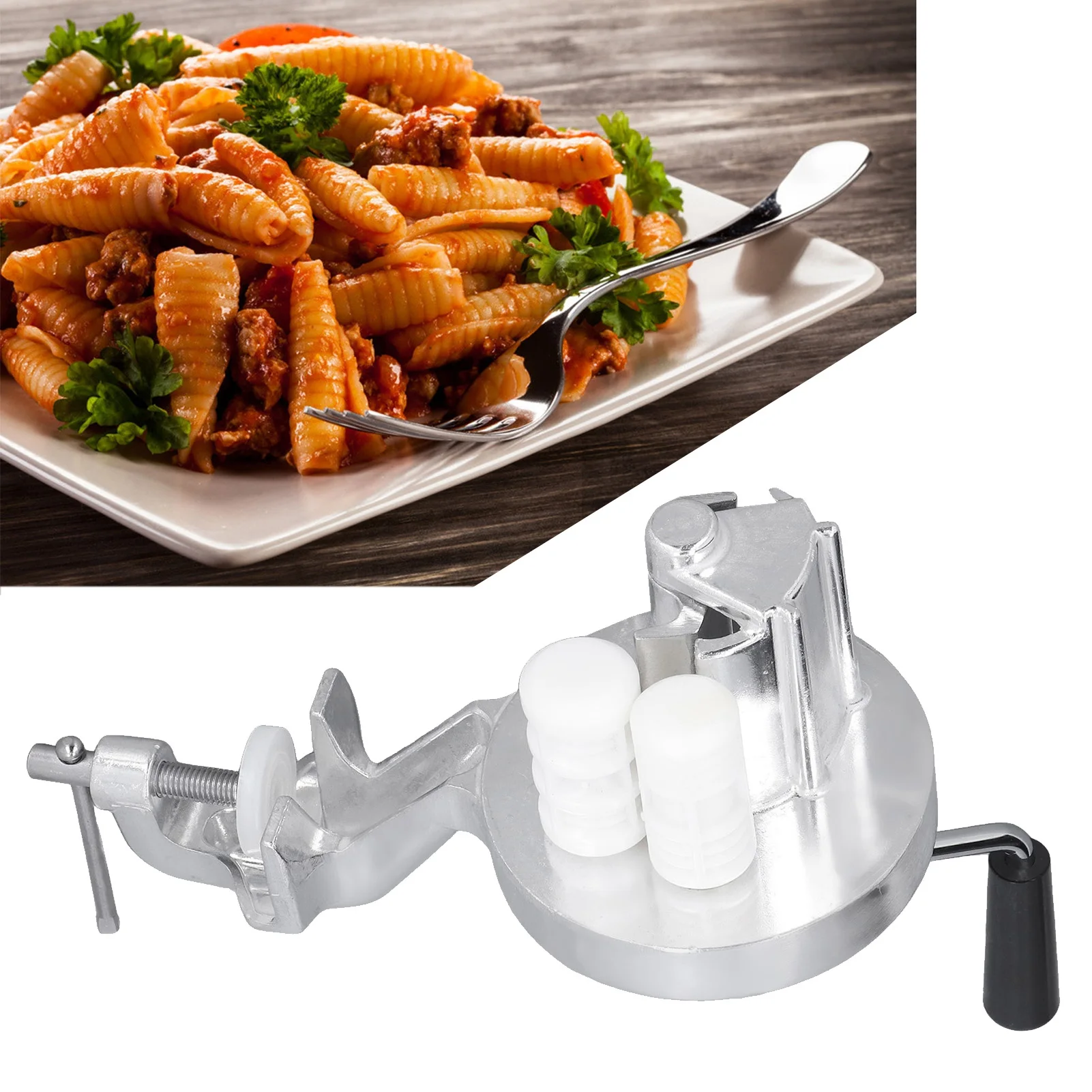 Noodle Press Manual Macaroni Maker Aluminium Alloy Portable Hand Cranking Noodles Pressing Machine for Kitchen Restaurant