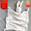 Name Personalized Muslin Cotton Soother Towel Bib Baby Comforter Blanket Infant Kids Sleeping Dolls for Children 1