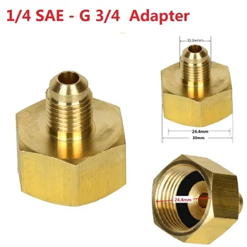 1/4" Male To 3/4" Female SAE Auto Car Air Conditioner Adapter Bottle Adapter For R134A 1/4SAE G3/4 HVAC Systems Part