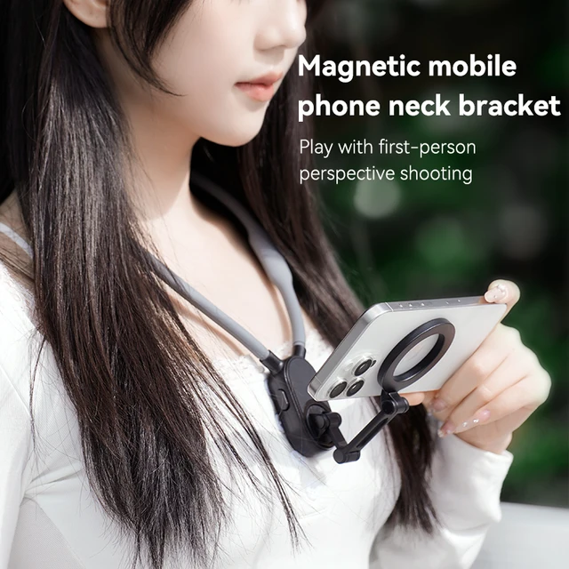 Neck Mount Magnetic Phone Clip 360° Rotation POV Phone Hold for Iphone 17 16 15 14 13 12 11 For SAMSUNG HUAWEI Phone Accessories 2