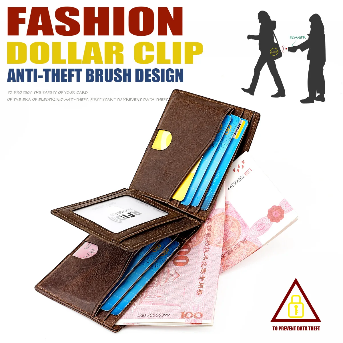 Vintage Airtag Men's Wallets RFID Genuine Leather Trifold Wallets for Men Short Purse with ID Window and Tracking Locator Pocket