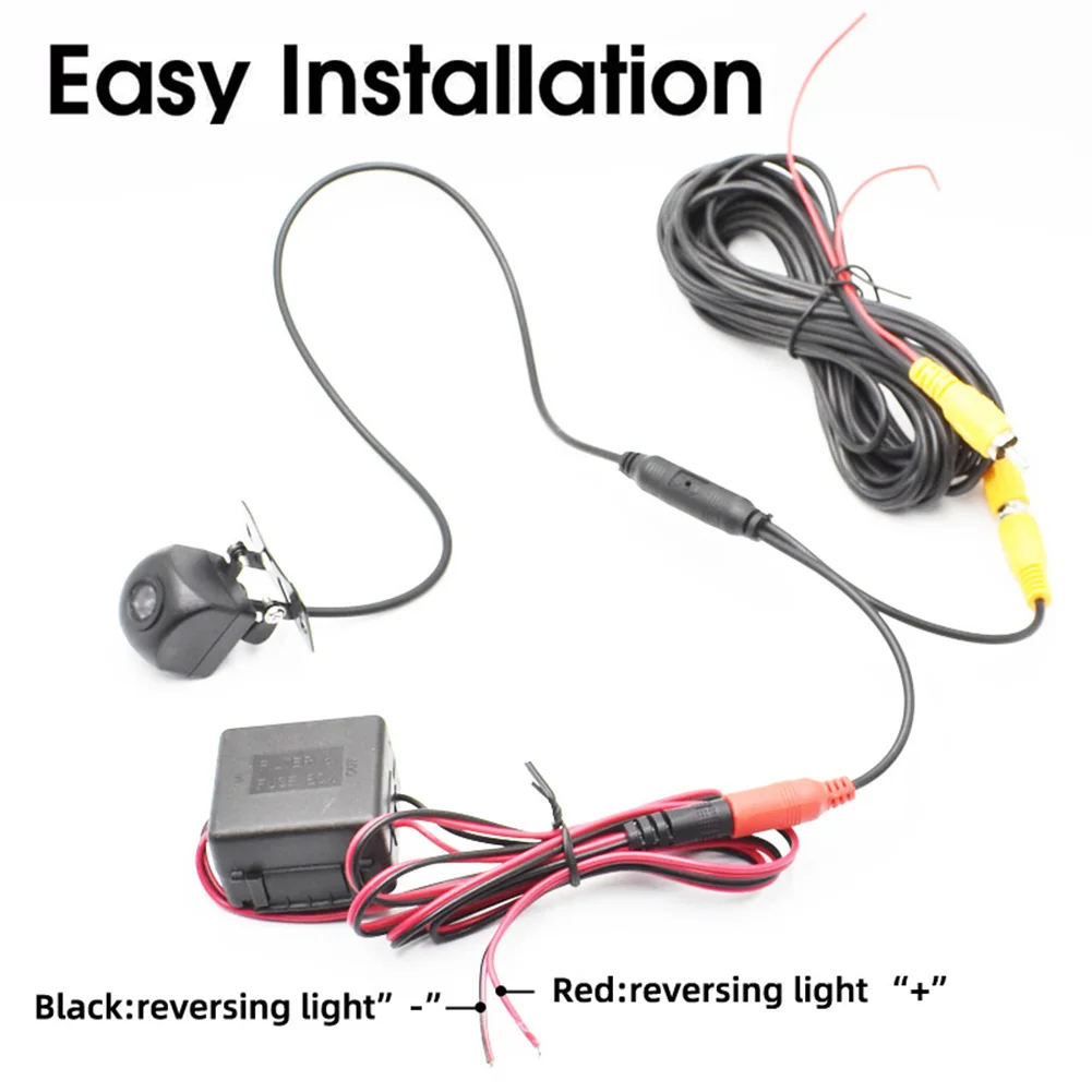 1x Vehicle Power Step-down Voltage Regulators Output Black Wire Camera Negative Output Red Line Camera Positive 39x36x26mm 47g