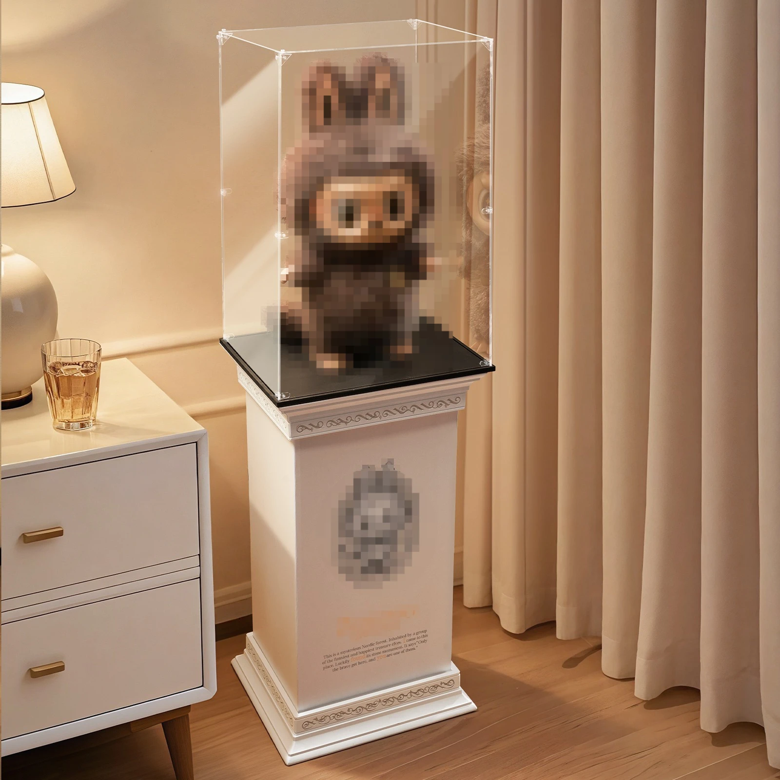 Eary Transparent Display Case & Roman Column Base Display Box for