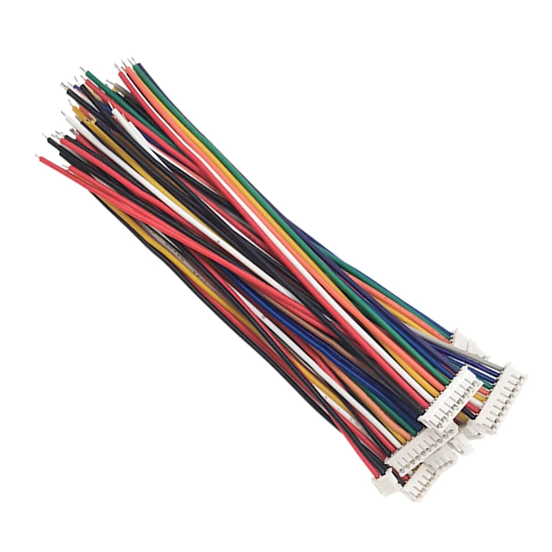 JST ZH1.5 ZH 와이어 케이블 커넥터, 1.5mm 피치 플러그, 10cm, 20cm, 30cm, 2, 3, 4, 5, 6, 7, 8, 9, 10/12 핀, 1.5mm, 10 개 와이어 길이 28AWG