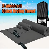 3 Size Pack Quick Dry Towel - Of Lightweight Microfiber Travel Towels Towel Set For Camping, Beach,Gym,Sports,Yoga & Swim Use 1