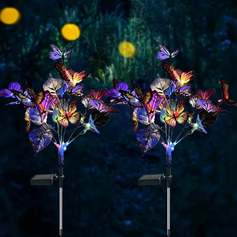Outdoor Solar Light Garden Butterfly Light,Upgrated Solar Stake Light with Four Color LED Butterflies for Party/Yard Decoration