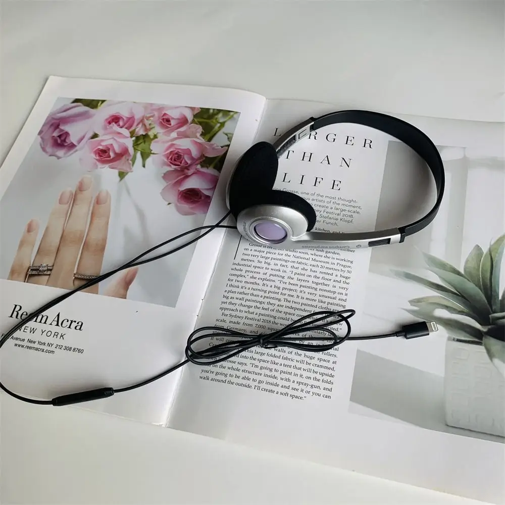 ريترو كلاسيكي Y2K السلكية سماعة ، CD موضة ، فوق ال...