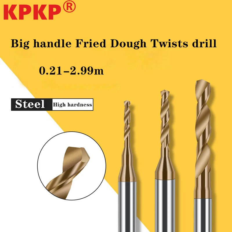 Steel coated fixed shank drill Tungsten alloy big shank drill 3 handle 3D Fried Dough Twists drill 0.21-1.20 interval 0.01 tools 13pcs metric 1 5 6 5mm round handle fried dough twists drill set titanium coated high speed steel woodworking metal drill bit