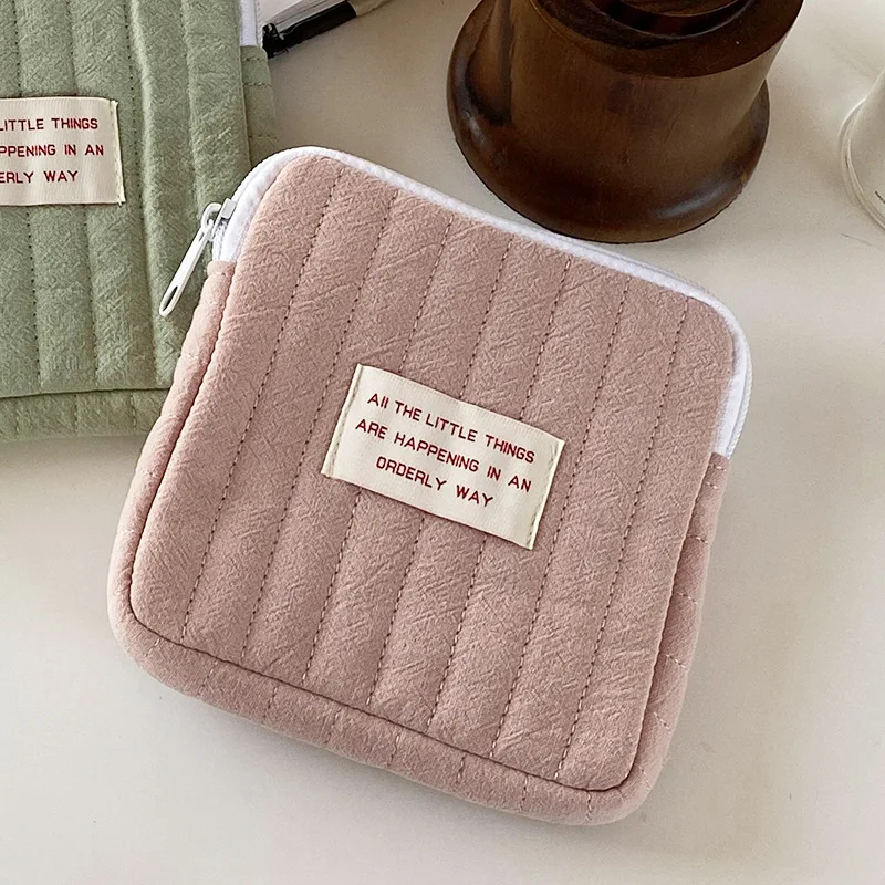 Multi-Purpose Portable Storage Bag for Earphone Data Cable Tampon Sanitary Napkin Pad Lipstick Cosmetic Makeup