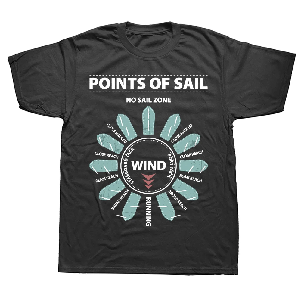 Funny Points Of Sail Cool Sailing Boat T Shirts Summer Style Graphic