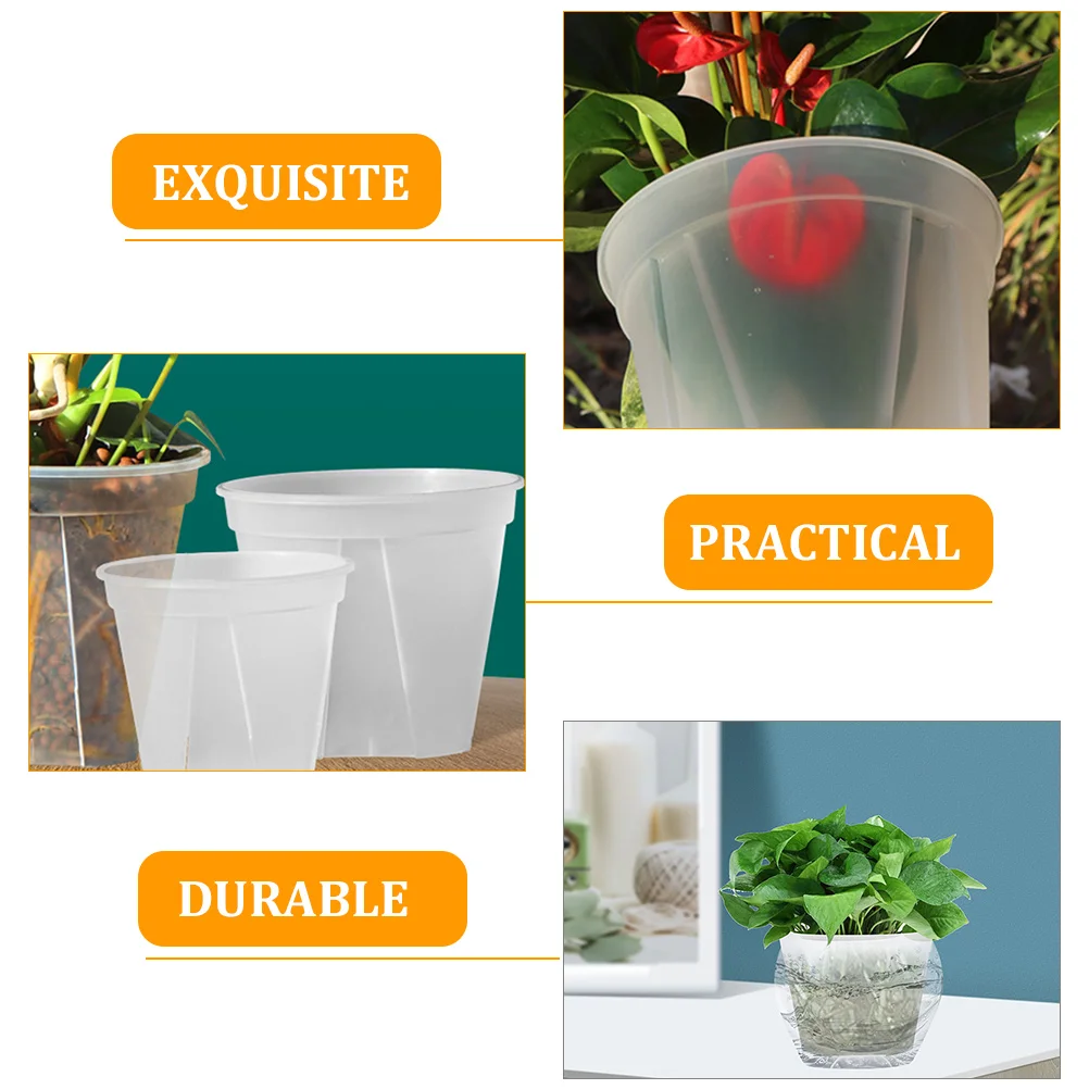 10 Pcs Transparent Flower Pot Clear Container Pots for Plants Nursery Flowerpot