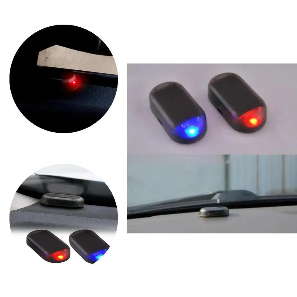 Blue Universal Solar Power Alarm Flashing Light Red Car Alarm Flashing