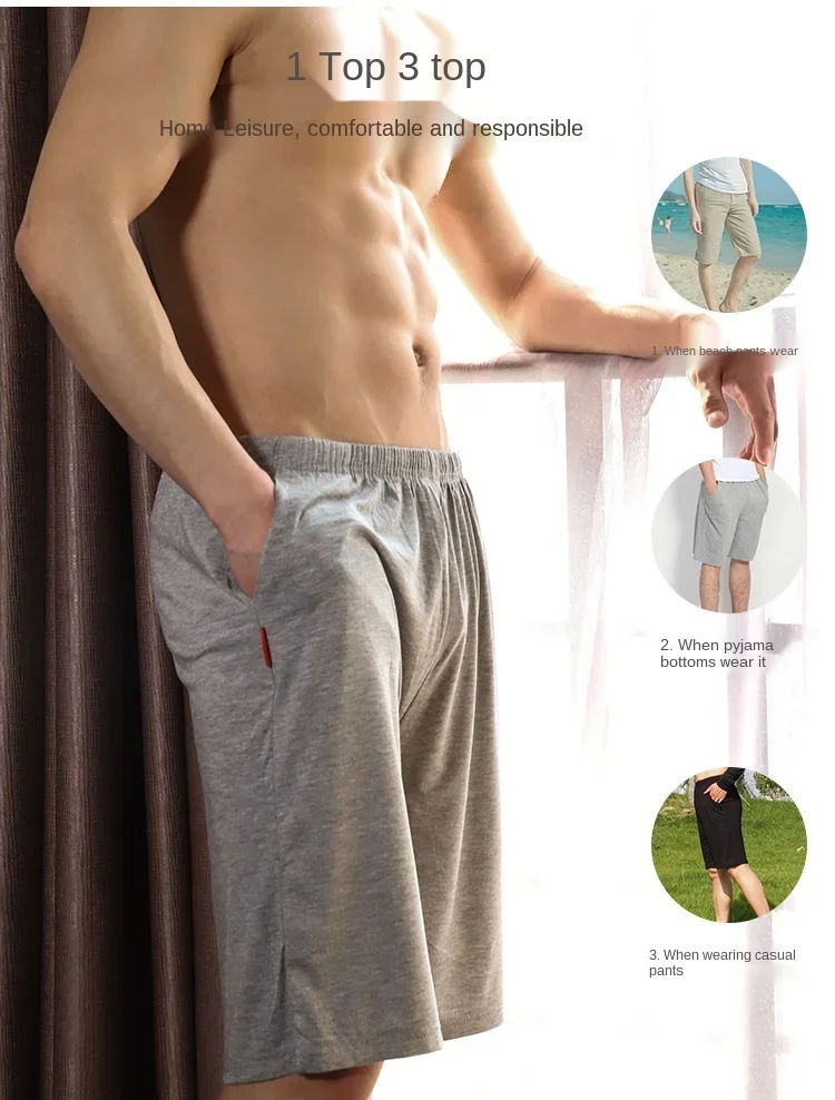 Homme Short Mens Jogging Casual Sweatpant Men size 6XL Breathable Home shorts Beach Solid Cotton Shorts Men Striped Panties 6