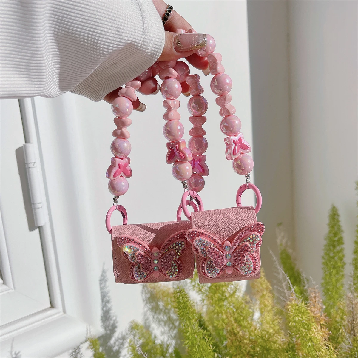 

Pink Butterfly Holster with Pendant, Airpods Pro 2 Case, Airpods 2 Accessories, 2,3 Pro, Pro2