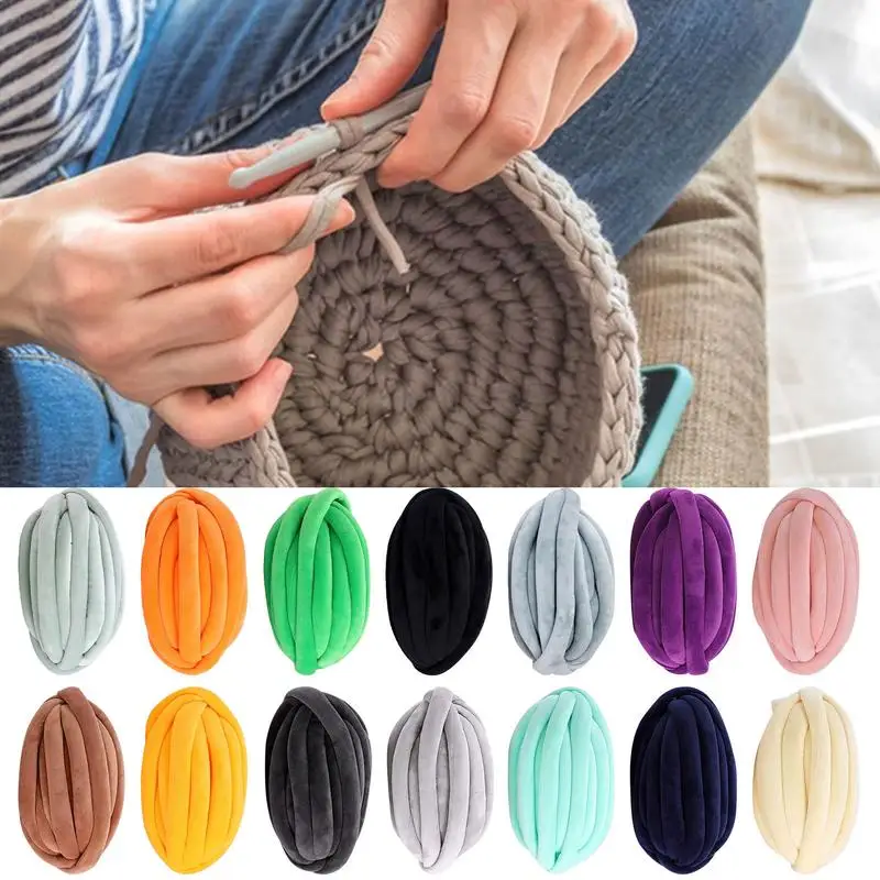 

Крупная пряжа для вязания, Бытовые аксессуары для вязания крючком, машинная стирка, перезаряжаемая пряжа для ковриков, шляп, одеял, свитеров для кровати