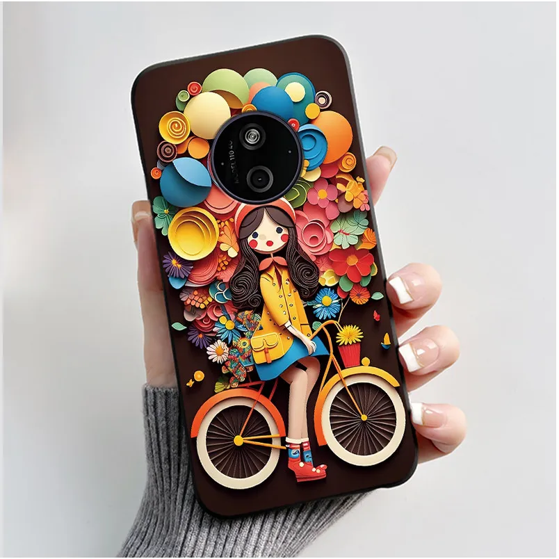 Aesthetic Shockproof Black Silicone Case with Sunset Pattern