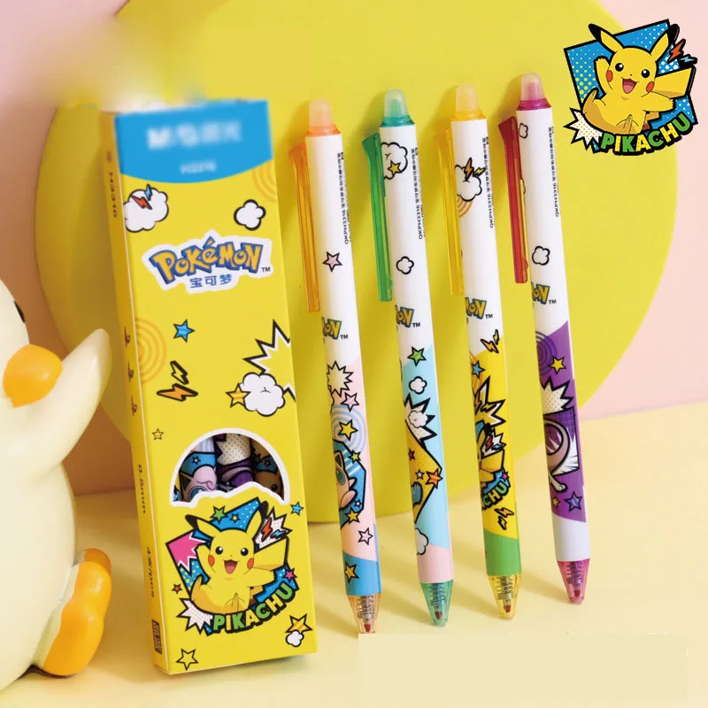 

32 pcs/lot Pokemon Cartoon Erasable Gel Pen Cute 0.5mm Black/Blue Ink Neutral Pens Promotional Gift Office School Supplies