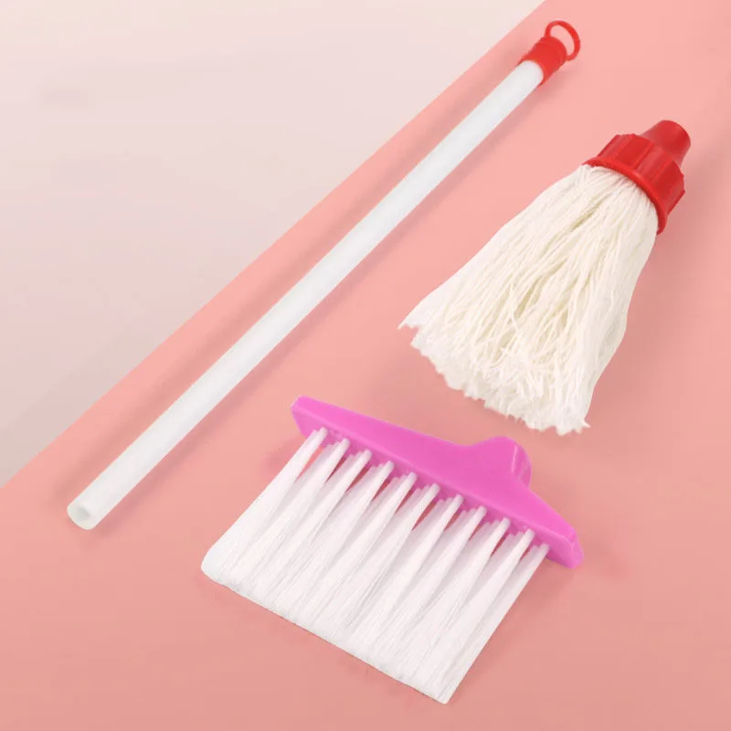 Kids Simulation Life Cleaning Toys Children's Pretend Play Cleaning Set and Sanitation Simulation Broom Mop Brush Tool Toys 4