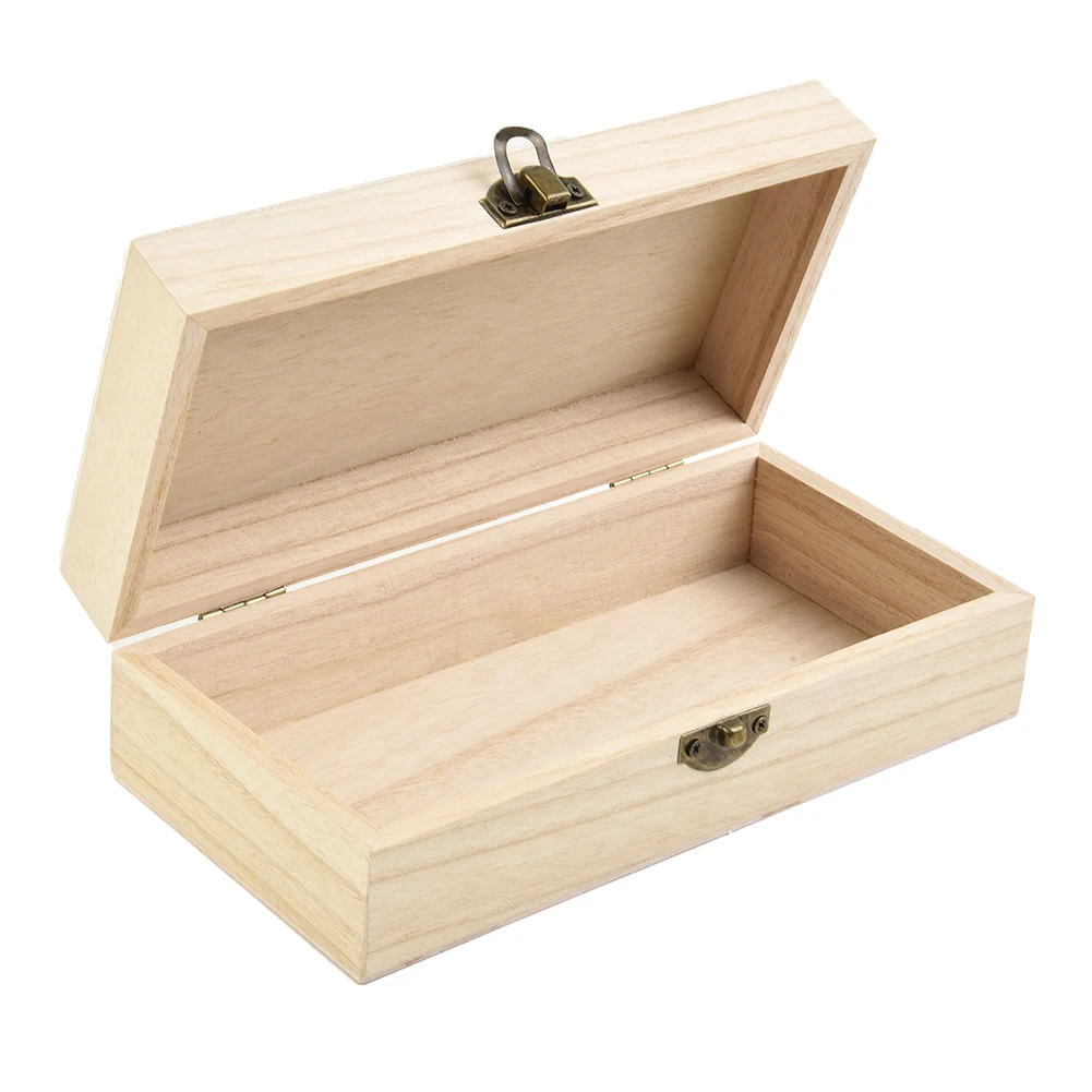 

Wooden Storage Box Manual Polishing Metal Buckle Natural/Light/Dark Rectangular Environmental Protection Brand New