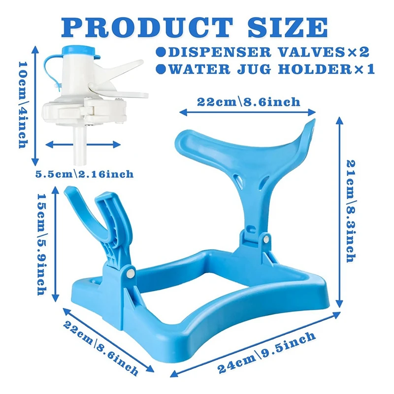 B28C-5 Gallon Water Jug Holder, Water Dispenser Stand,Non-Slip Dispenser Countertop With 2 Valves