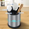 1PC rotatable stainless steel silica gel storage barrel kitchen storage rack spatula spoon tableware kitchenware storage 2