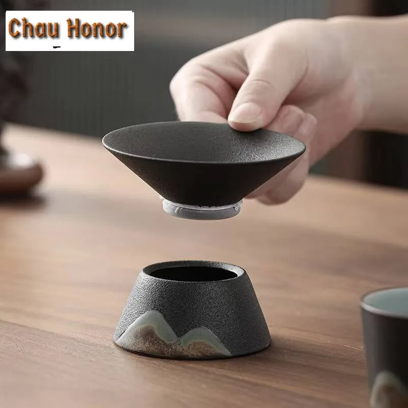 Hand-painted Remote Mountain Tea Separator Infusor Ancient Tea Strainer Dispenser Tea Brewing Tea Filter Tea Services Ornaments