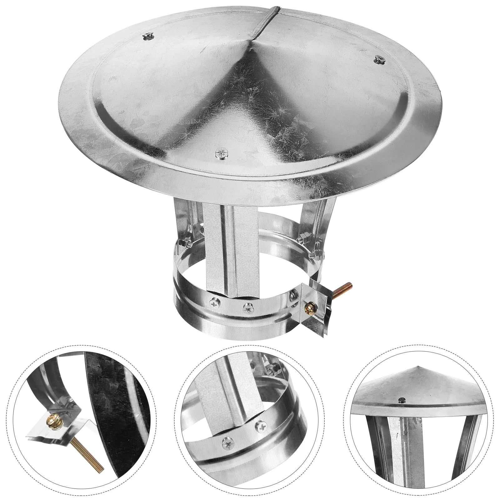 

Chimney Flashing Cap Exhaust Pipe Ducting Ventilation Cover Accessory Rain Hat Roof Iron Rainproof