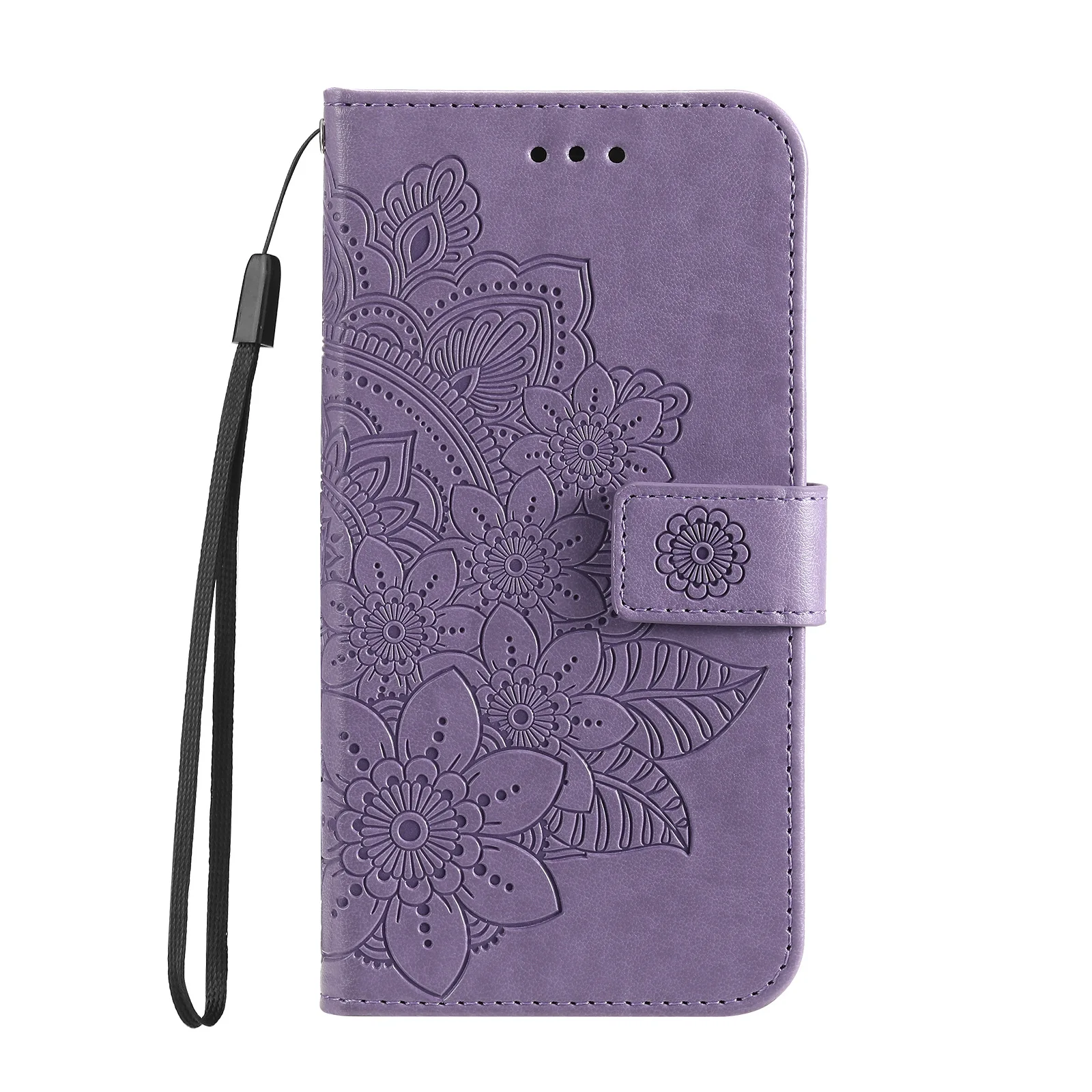 Sunflower Luxury Leather Flip Case with Card Slots & Wrist Strap Wallet Cover