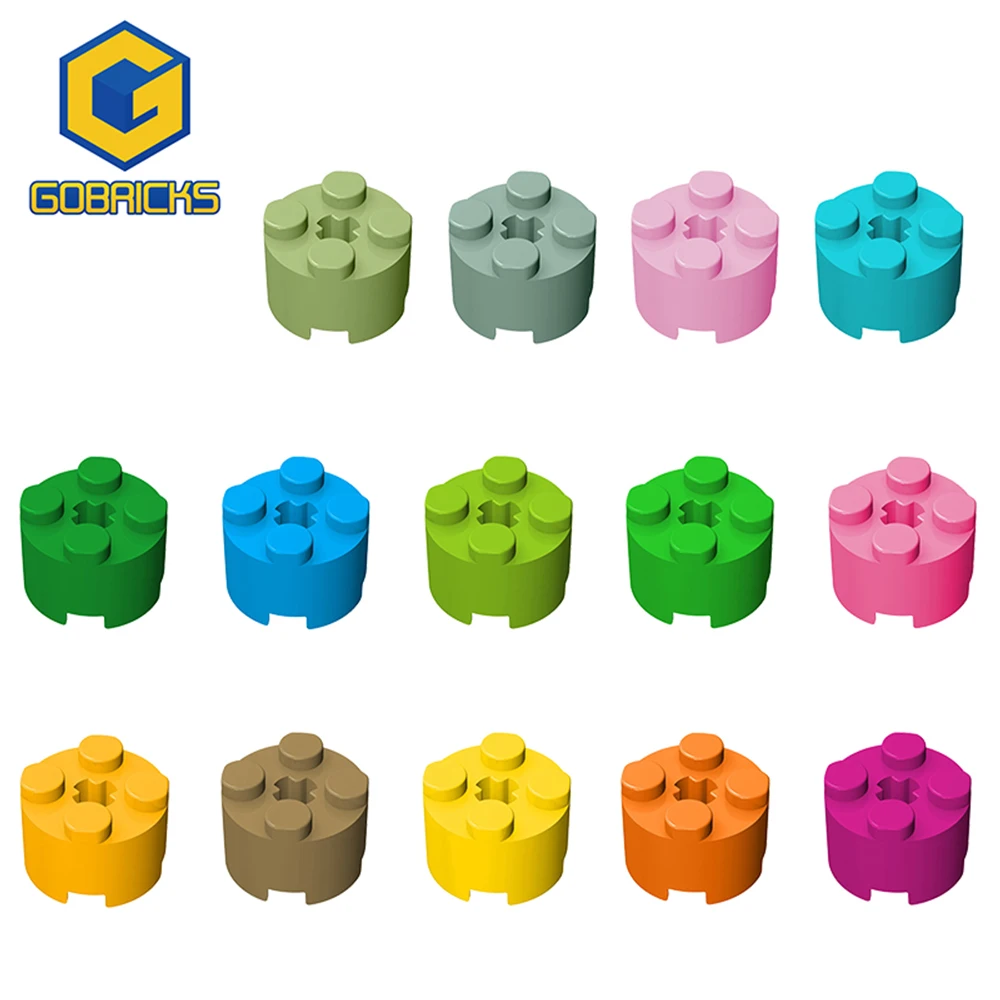 

Moc Brick Round 2x2 with Axle Hole Bricks Parts Compatible with 6143 Creative Assemble for Building Block Kid Toy DIY Gift Adult