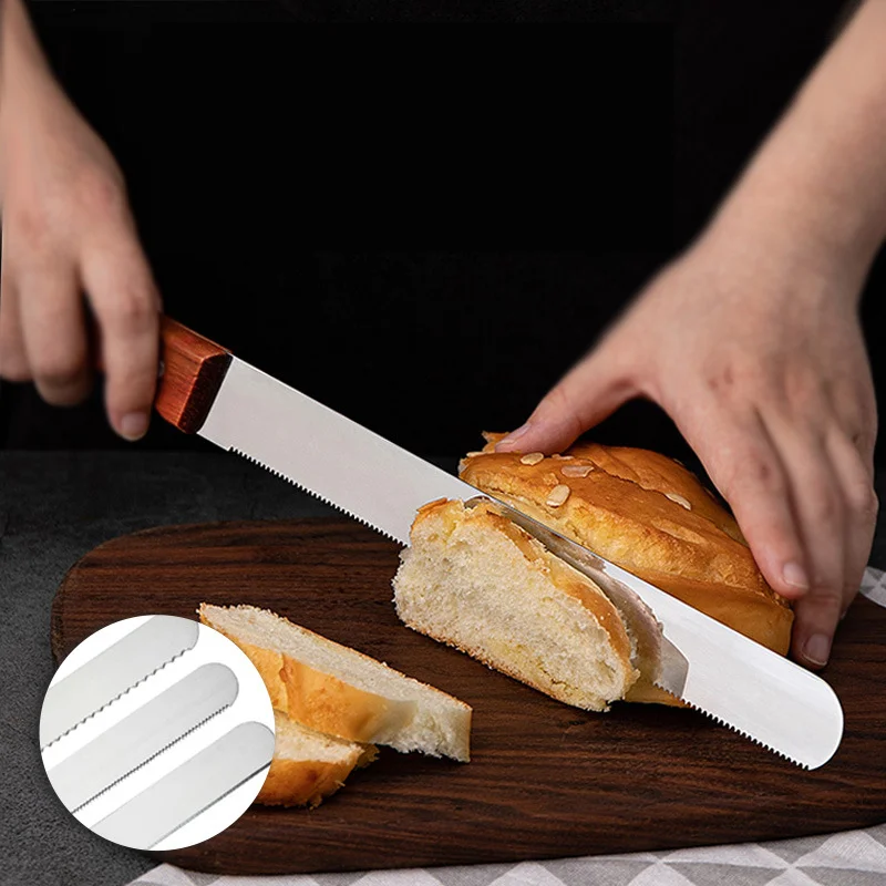 8InchBestSerratedBreadKnifeCakeCuttingKnifeLongBaguetteCutter
