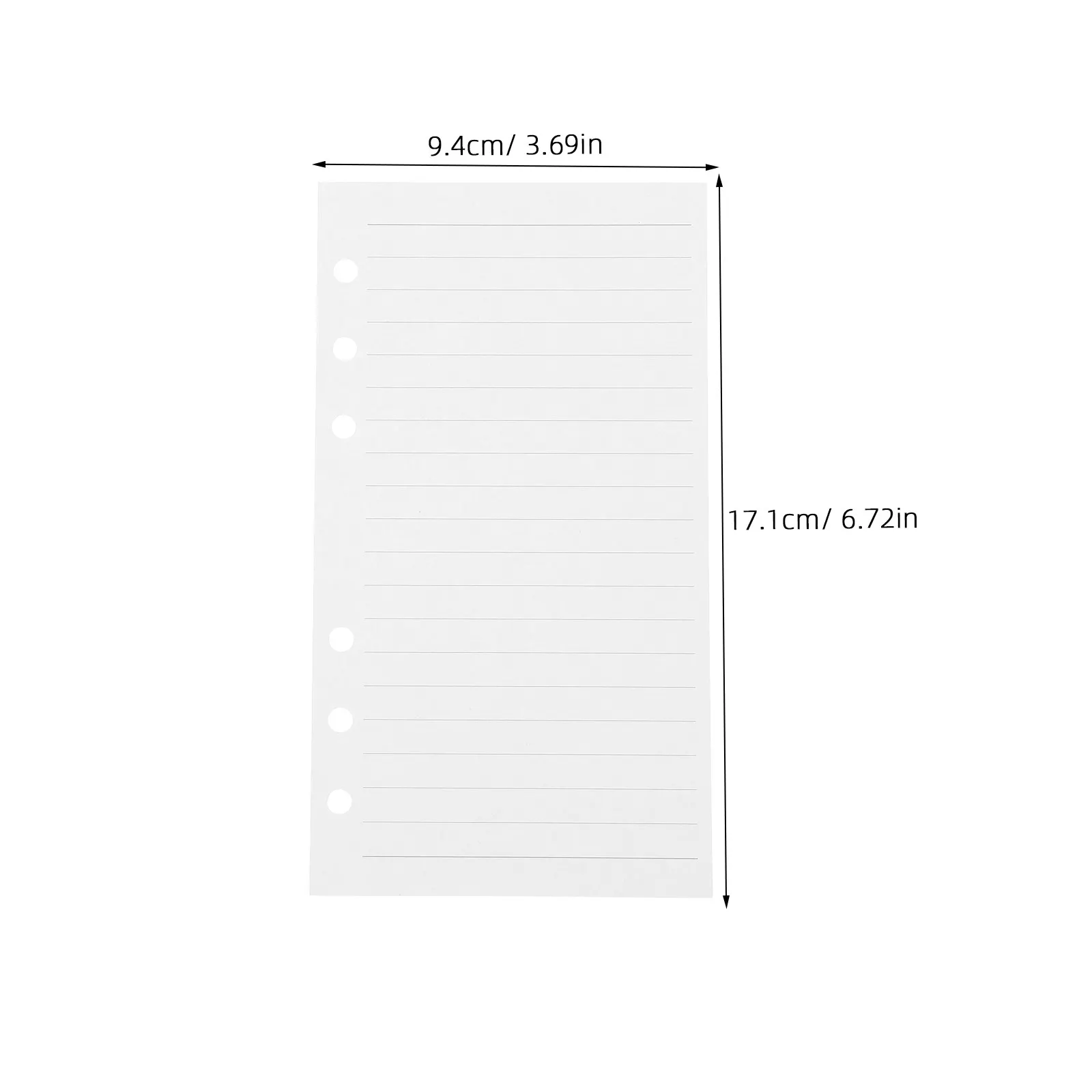 45매 A6 6링 루즈리프 리필 용지, 줄/격자/대학노트 줄무늬 용지, 예산 플래너/메모장 교체용