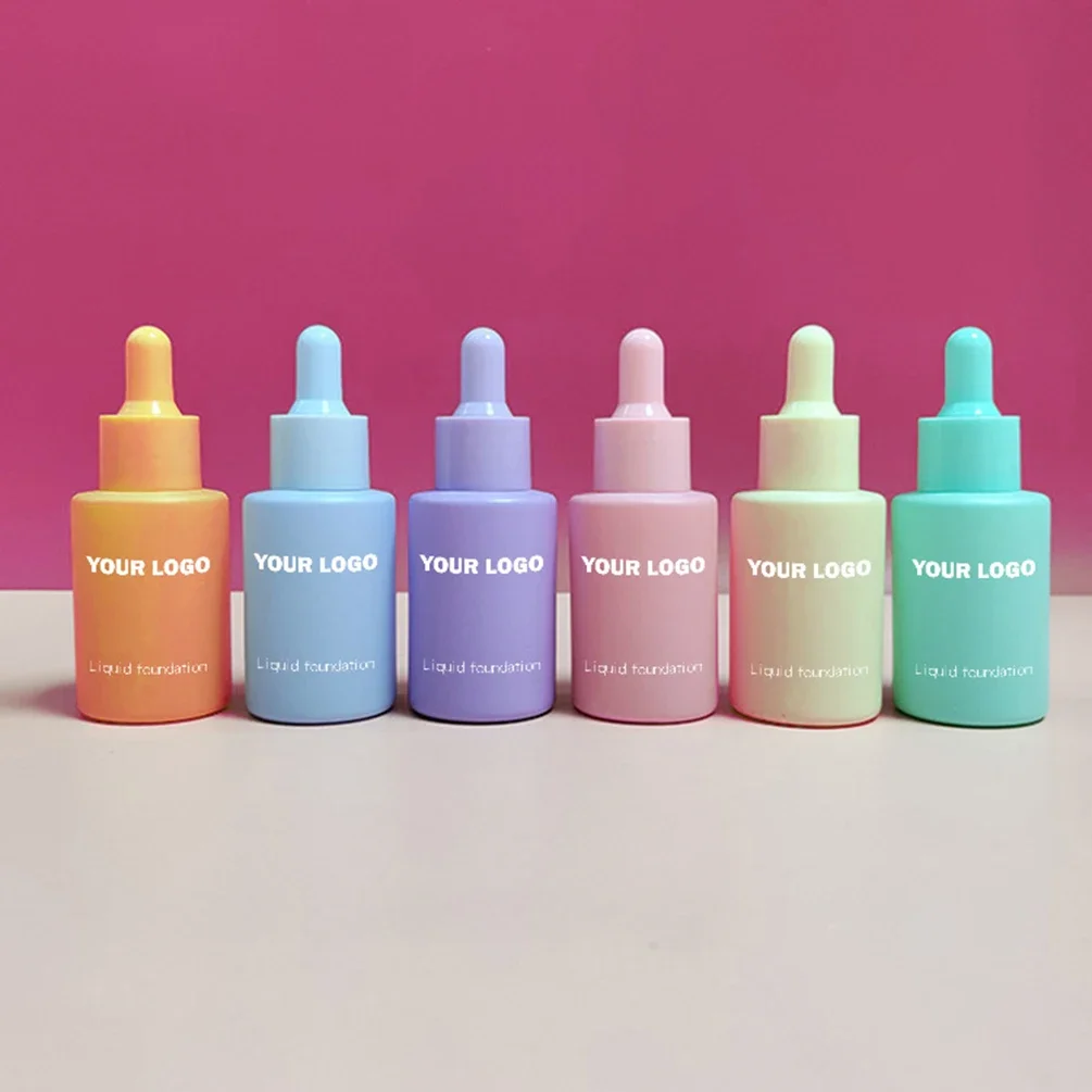 18-color Private Label Liquid Foundation Custom Logo No-box Moisturizing Dropper Bulk Waterproof Full Cover Face Base Makeup 3