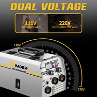 SSIMDER MIG Welder 140A 2 in 1 Stick/Flux Core Welder 110V/220v Dual Voltage Welding Machine with Flux Cored Wire MIG/ARC Welder 2