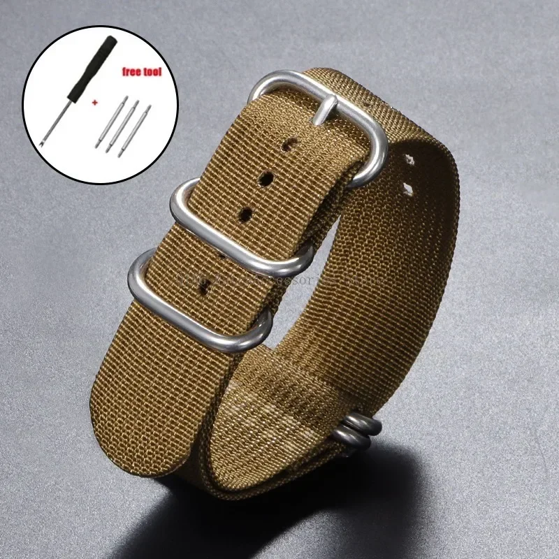 Soft Nylon Ribbed Strap Woven Canvas Military Sports Wristband