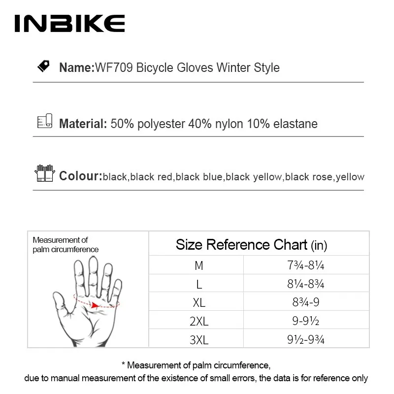 INBIKE Winter Fleece Cycling Gloves Warm Biking Glove for Riding for Men Women Bicycle Gloves Waterproof Touchscreen Accessori 6