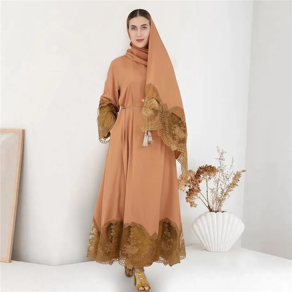 

Ramadan Eid Muslim Hijab Dress Robes Musulmane Abaya Embroidery Elegant Soft Islam Kaftans Abayas For Women Arab Prayer Clothing